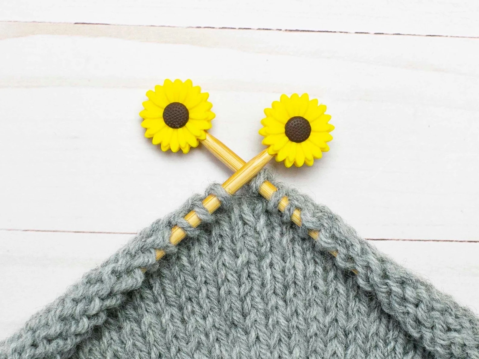 Needle point protectors Knitting needle stoppers Sunflowers knitting notions knitting accessories